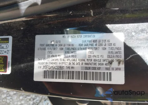 2010 Mazda Cx-7 I Sv из США, поврежденный, VIN JM3ER2WM9A0329581